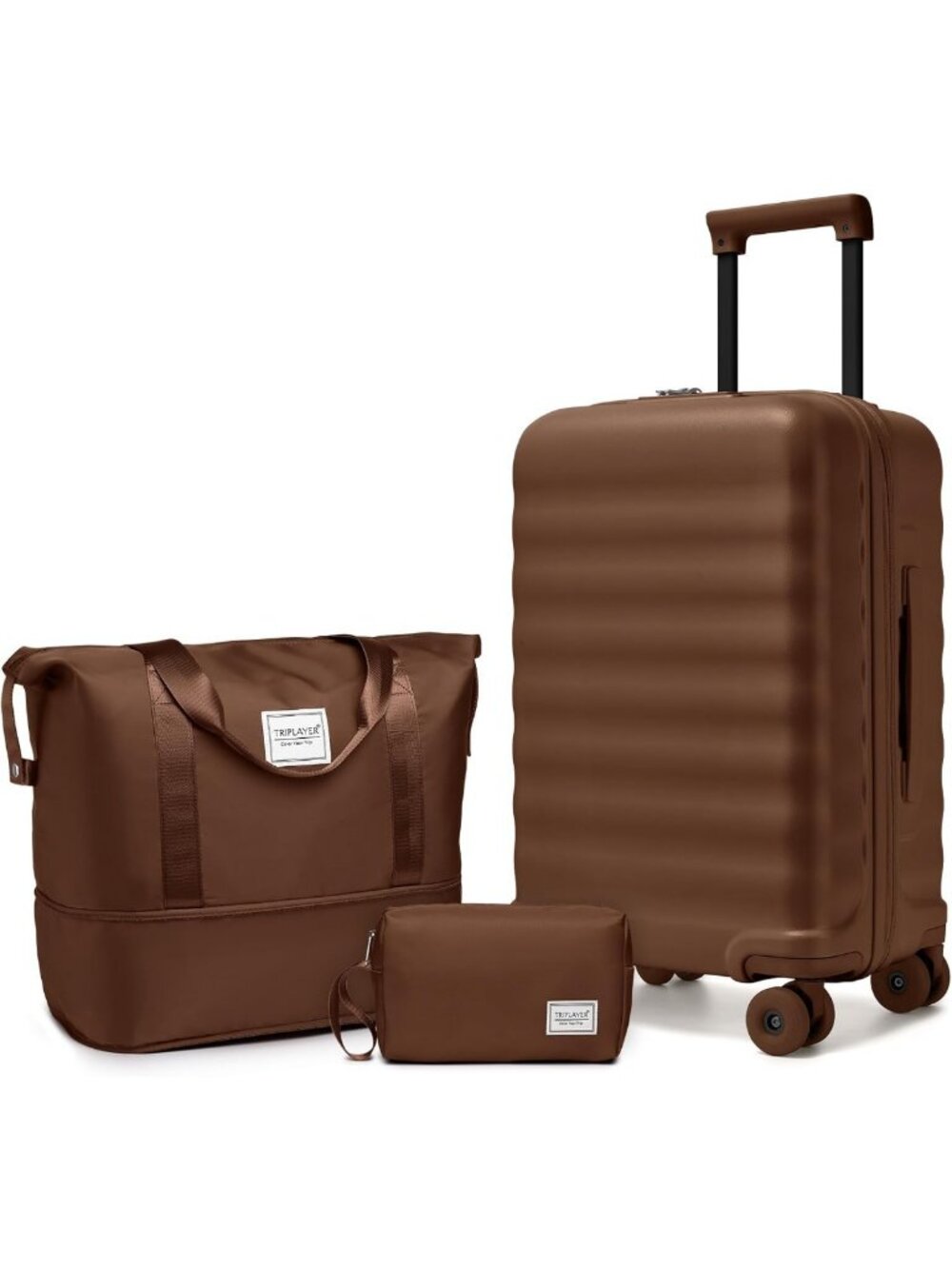3-Piece Carry-On Luggage Set with Wheels, Lightweight Travel Suitcase for Easy